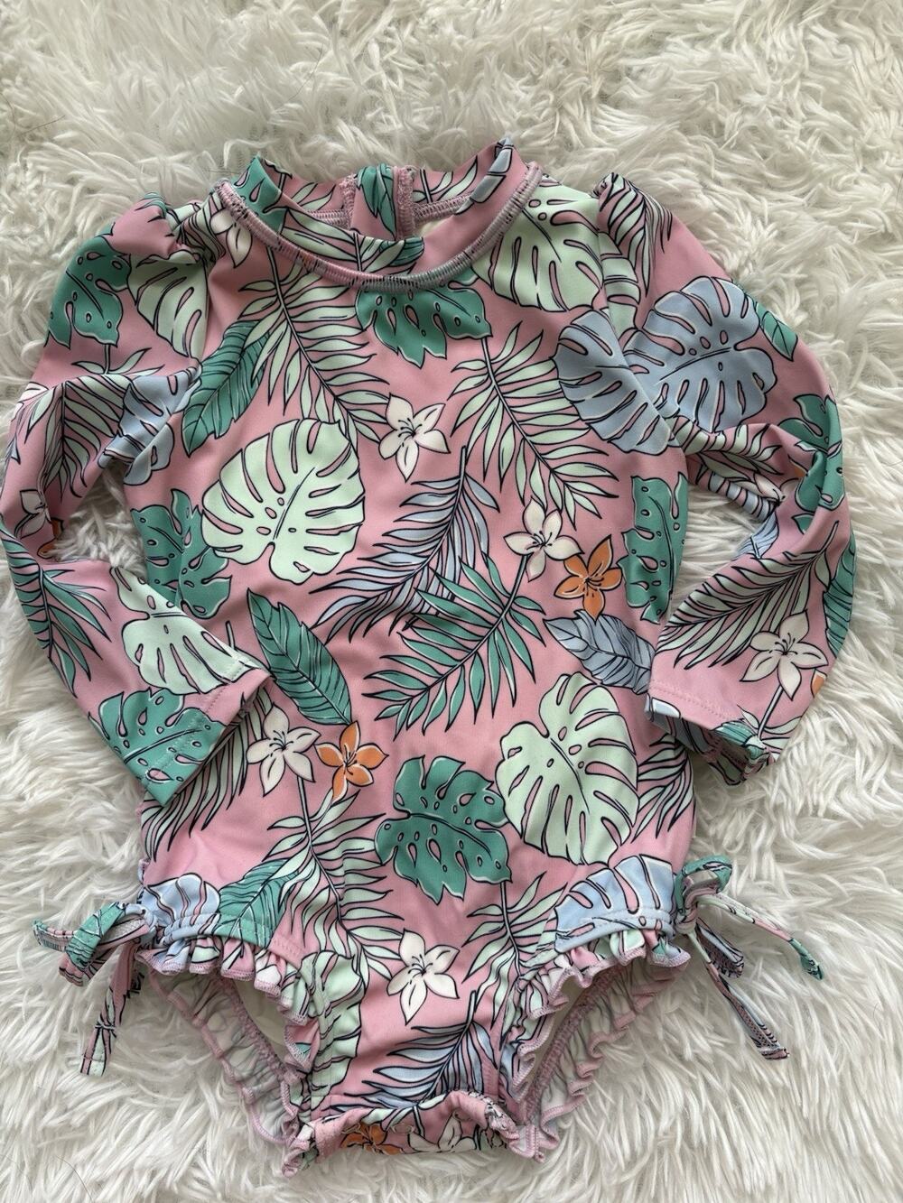 Quince 12- 18 Mo. Floral One Pc Swimsuit. Exc. Cond & Quality. Cute